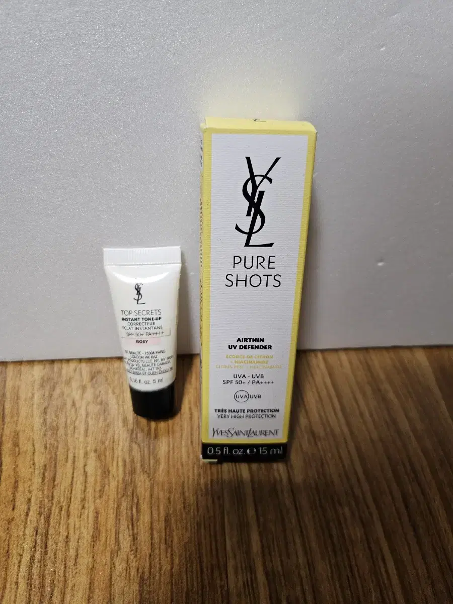 미개봉) 입생로랑 선크림 퓨어샷 UV 15ml+ 톤업 로지 5ml